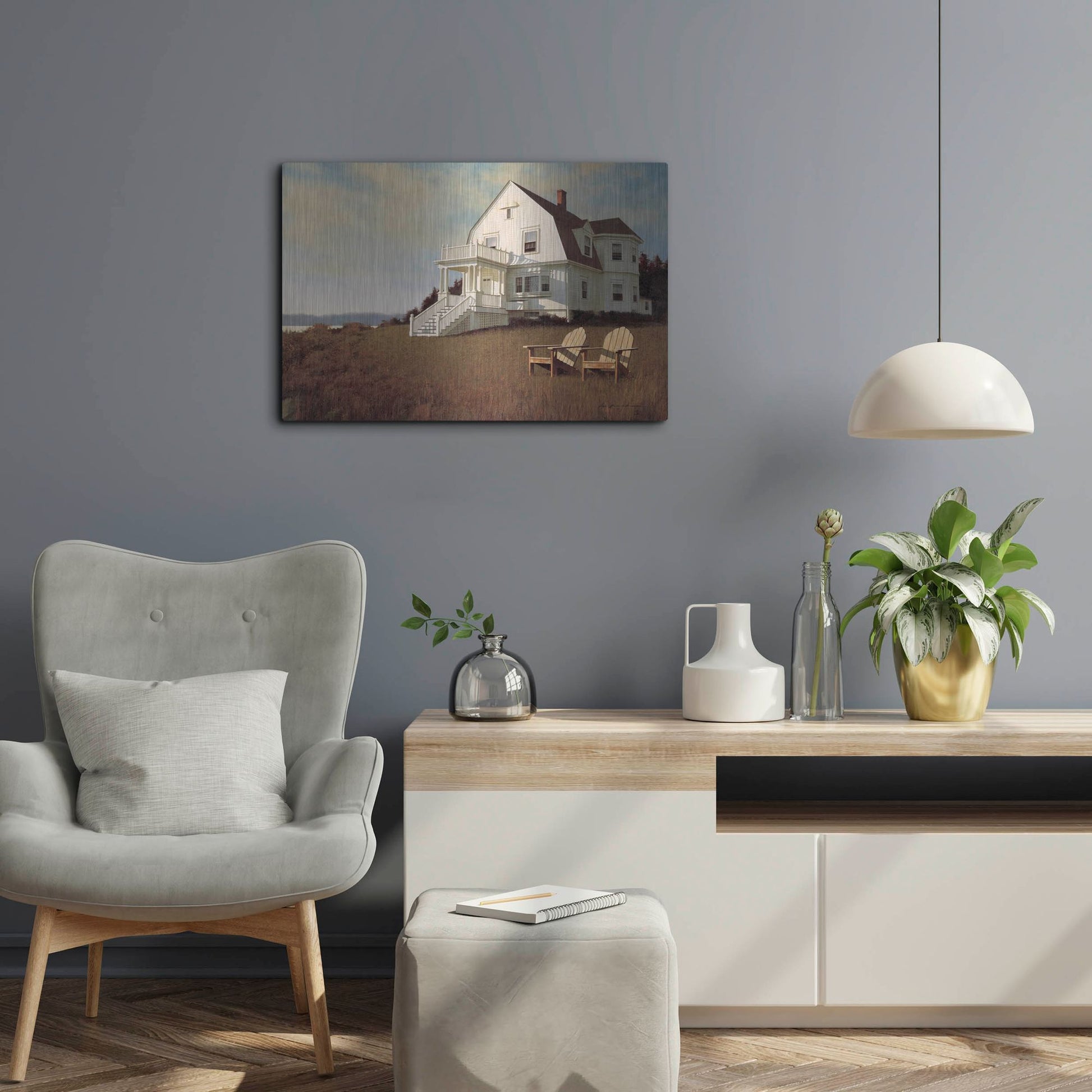 Luxe Metal Art 'Oceanfront View' by Zhen-Huan Lu, Metal Wall Art,24x16