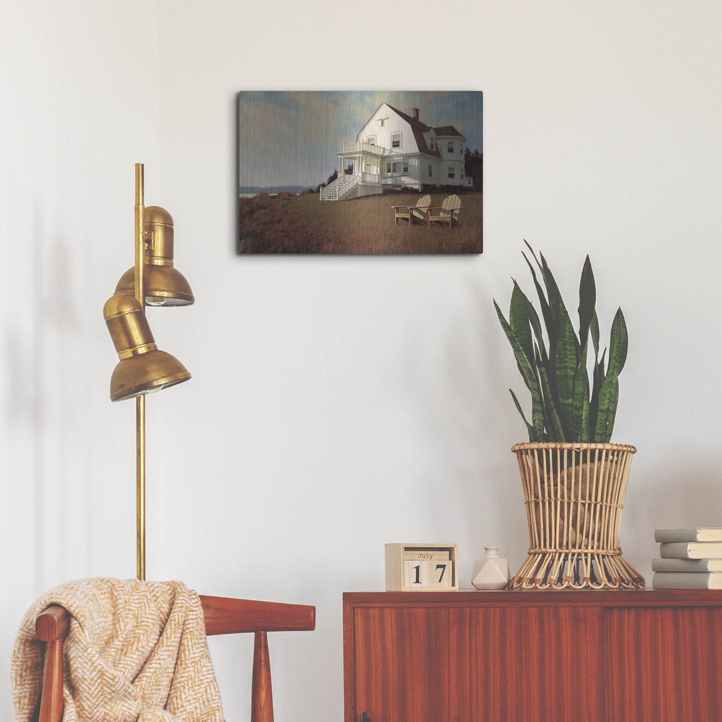 Luxe Metal Art 'Oceanfront View' by Zhen-Huan Lu, Metal Wall Art,24x16