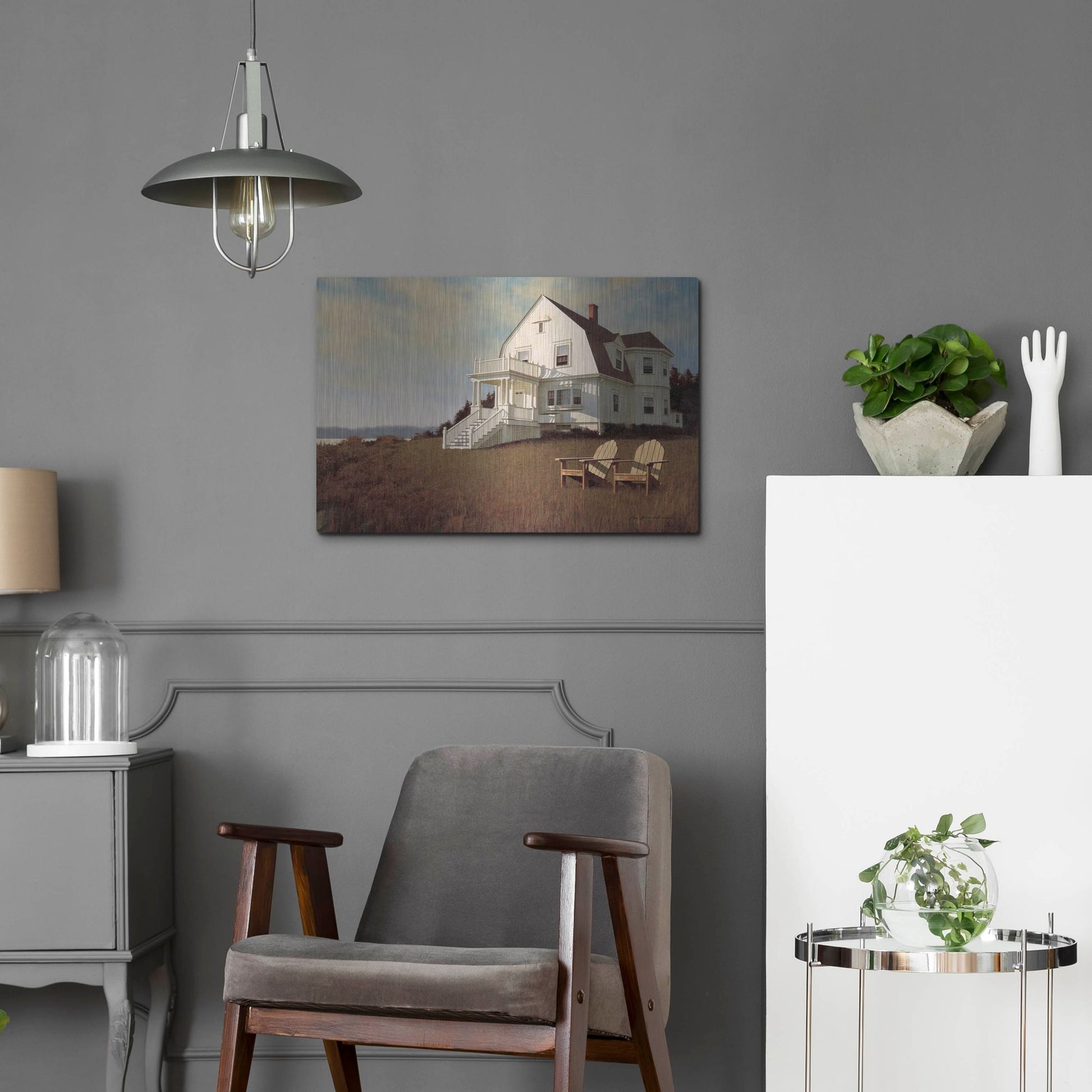 Luxe Metal Art 'Oceanfront View' by Zhen-Huan Lu, Metal Wall Art,24x16