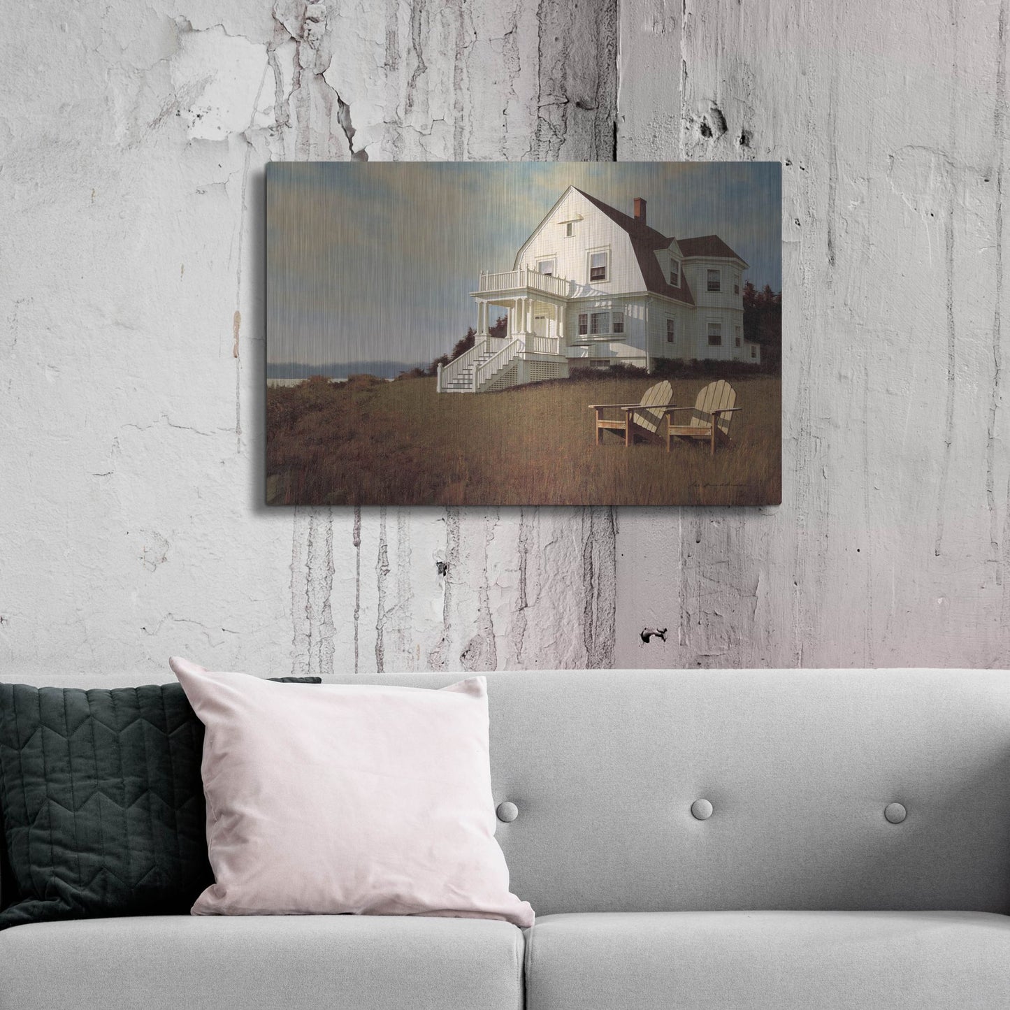 Luxe Metal Art 'Oceanfront View' by Zhen-Huan Lu, Metal Wall Art,36x24