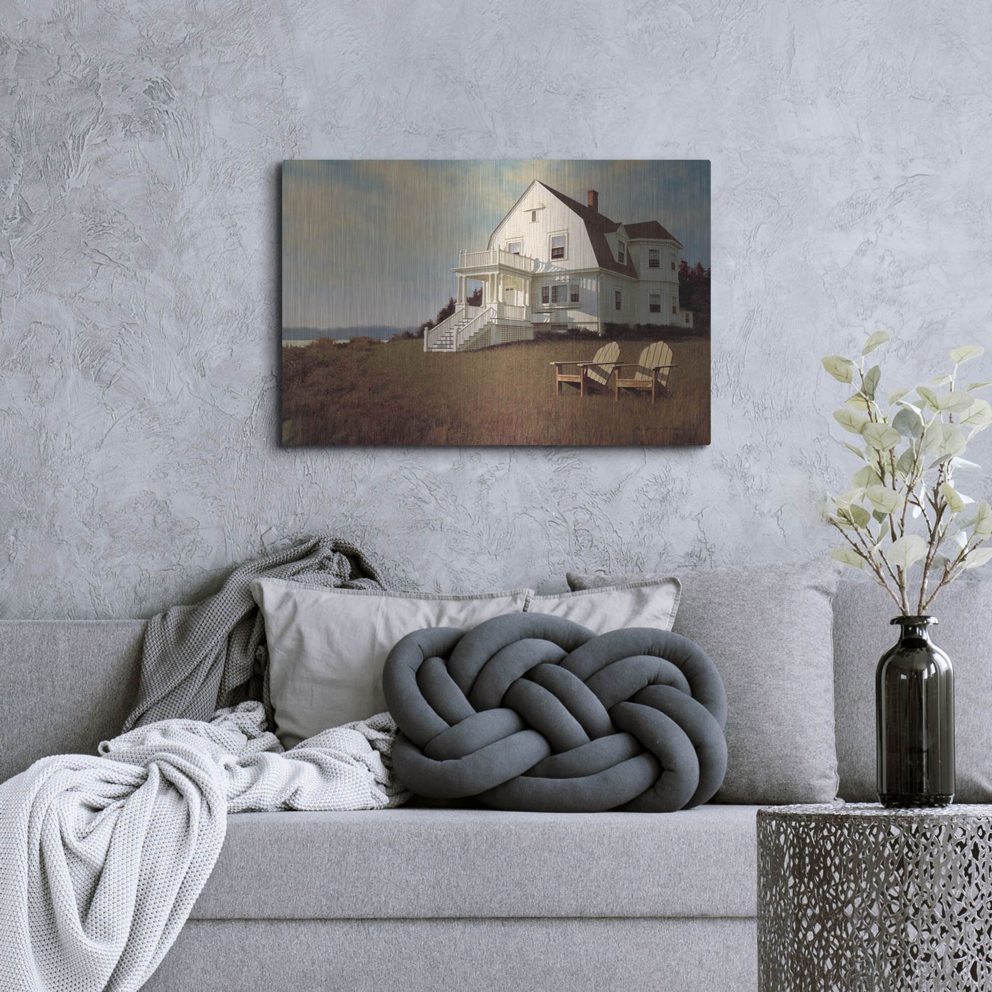 Luxe Metal Art 'Oceanfront View' by Zhen-Huan Lu, Metal Wall Art,36x24