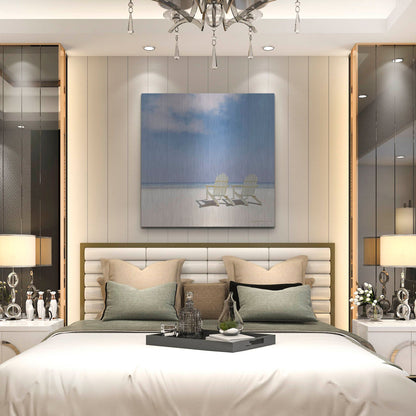 Luxe Metal Art 'Beach Chairs' by Zhen-Huan Lu, Metal Wall Art,36x36