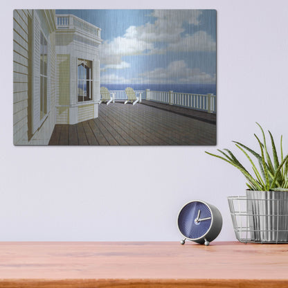 Luxe Metal Art 'Porch View 2' by Zhen-Huan Lu, Metal Wall Art,16x12