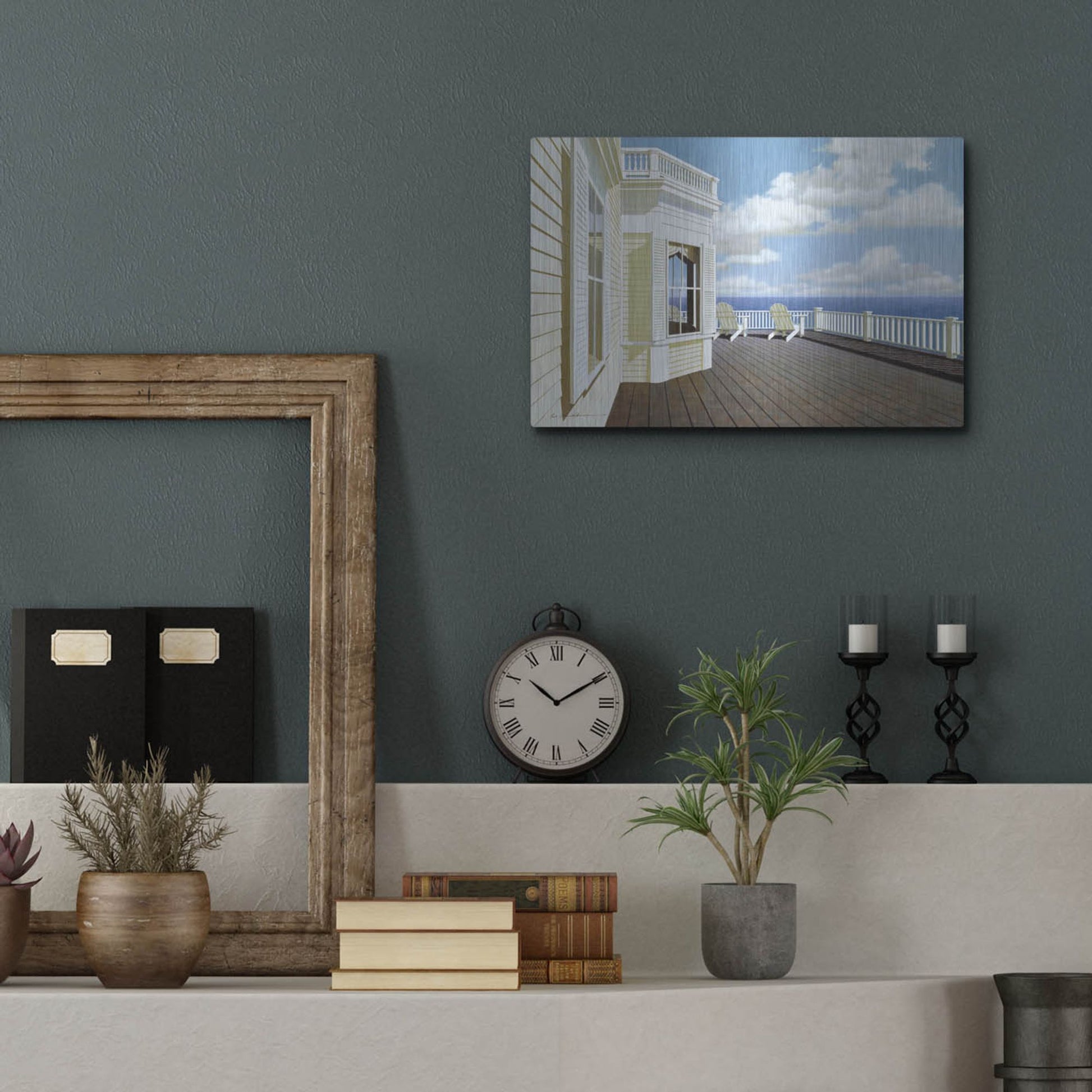 Luxe Metal Art 'Porch View 2' by Zhen-Huan Lu, Metal Wall Art,16x12