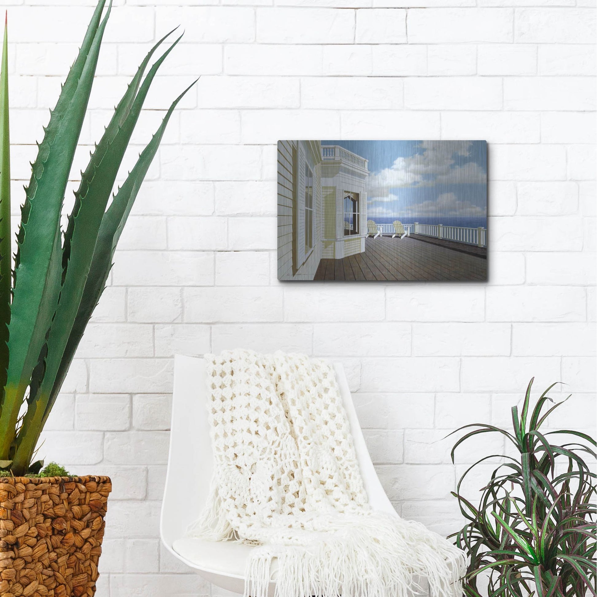 Luxe Metal Art 'Porch View 2' by Zhen-Huan Lu, Metal Wall Art,16x12