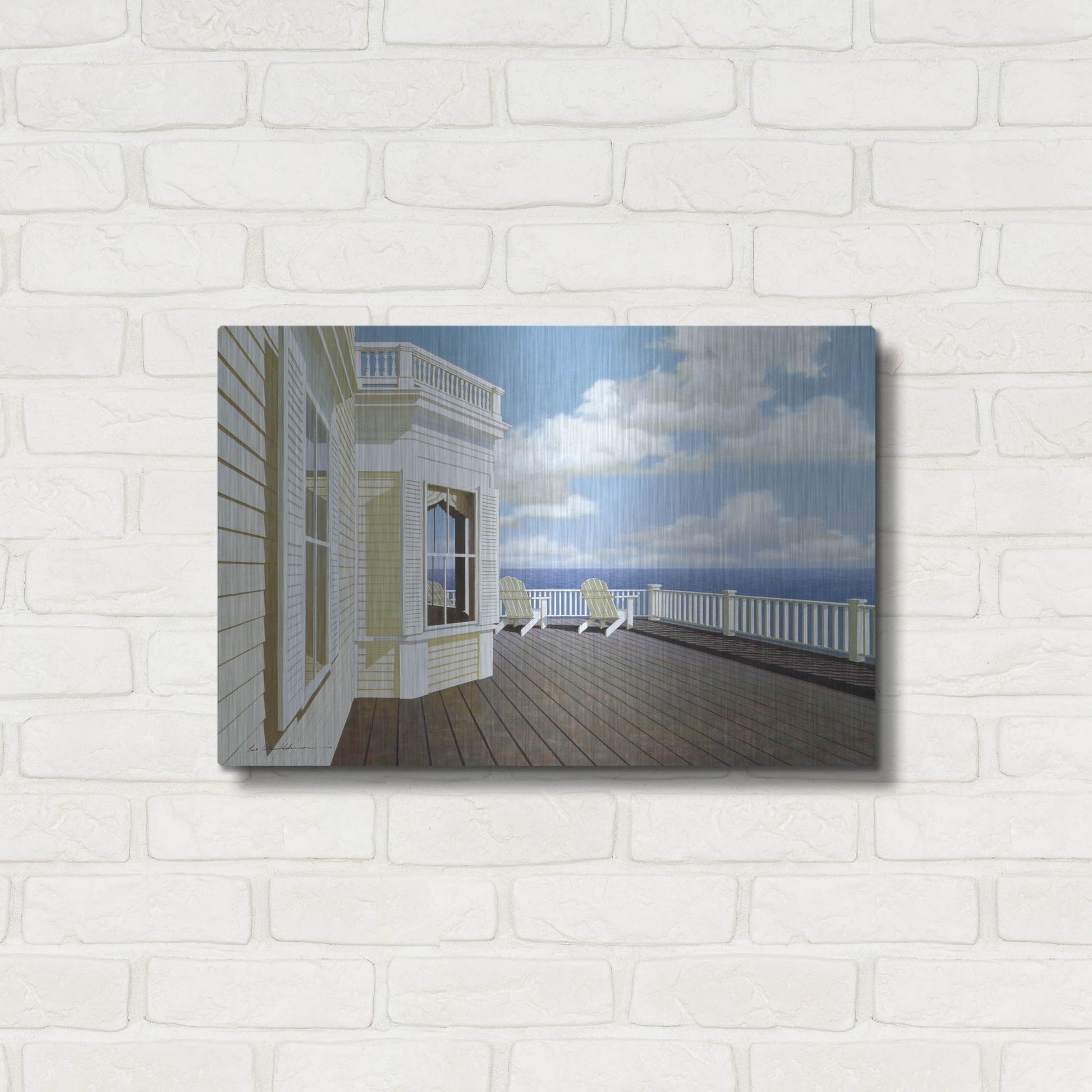 Luxe Metal Art 'Porch View 2' by Zhen-Huan Lu, Metal Wall Art,24x16