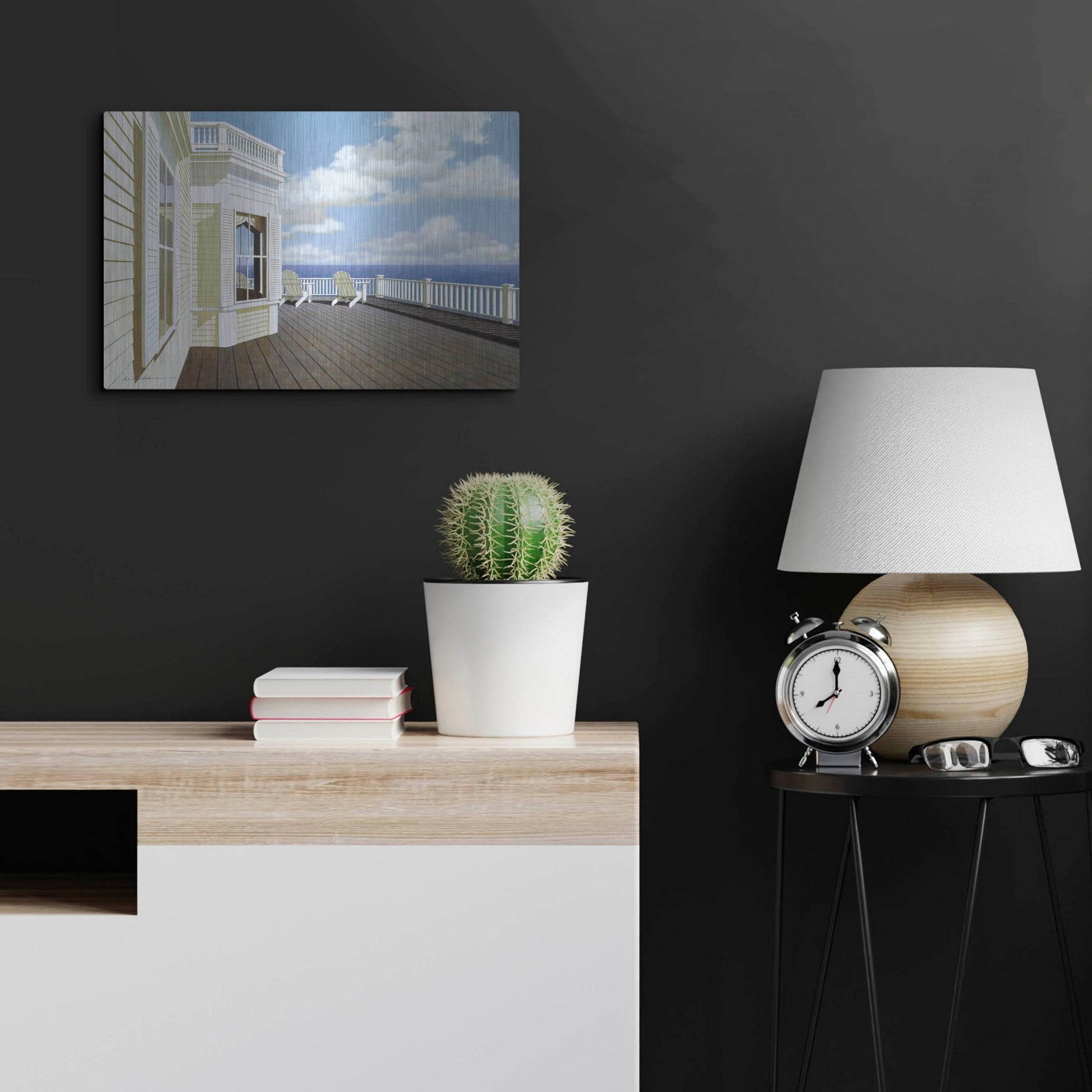 Luxe Metal Art 'Porch View 2' by Zhen-Huan Lu, Metal Wall Art,24x16