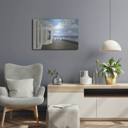 Luxe Metal Art 'Porch View 2' by Zhen-Huan Lu, Metal Wall Art,24x16