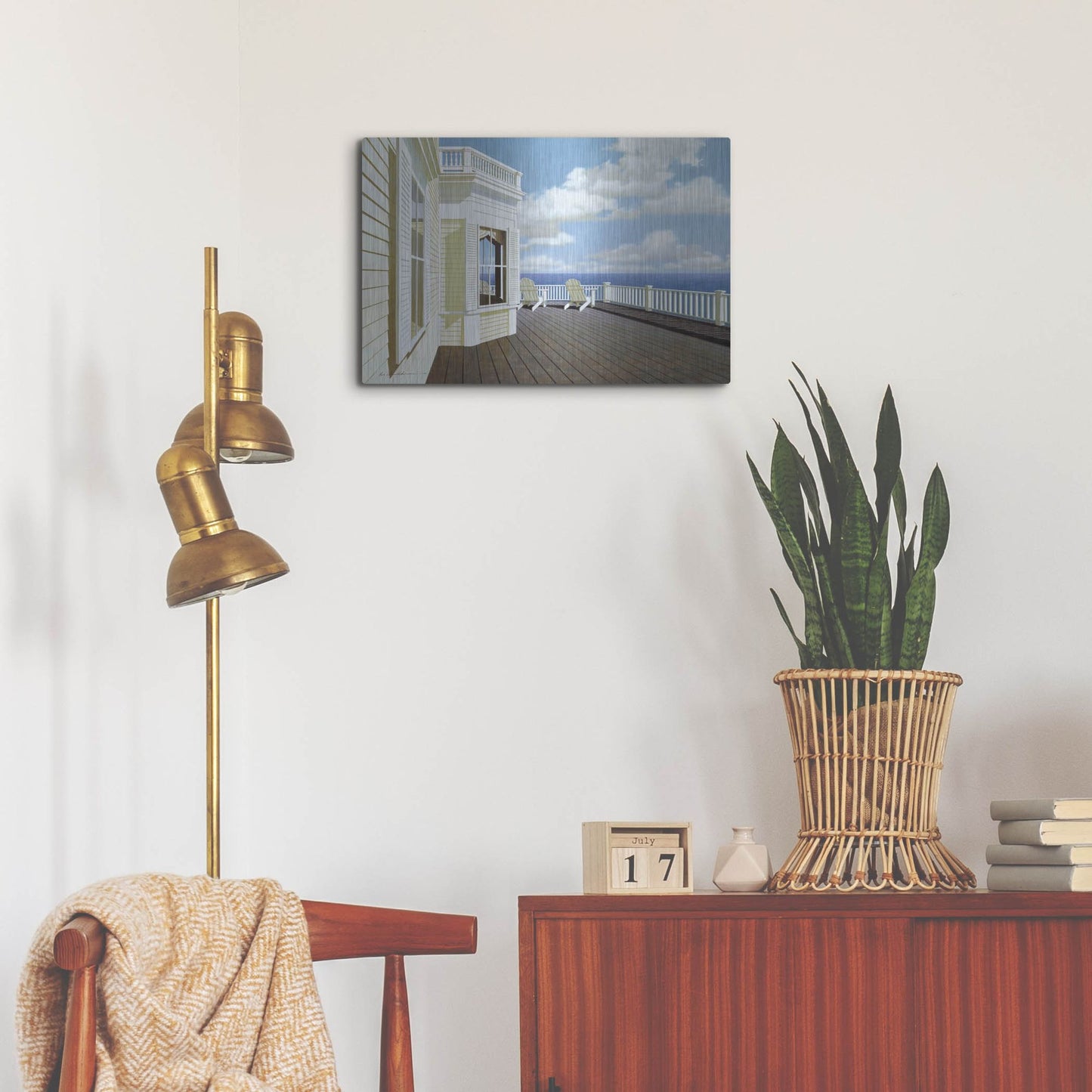 Luxe Metal Art 'Porch View 2' by Zhen-Huan Lu, Metal Wall Art,24x16