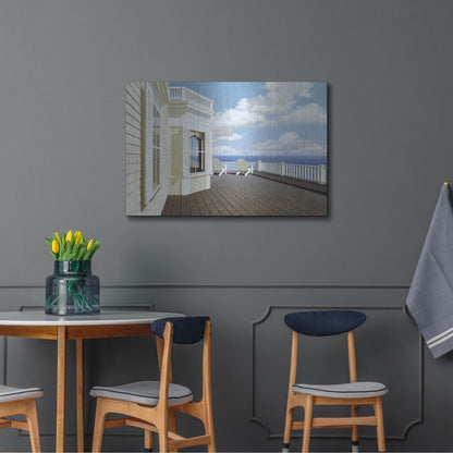 Luxe Metal Art 'Porch View 2' by Zhen-Huan Lu, Metal Wall Art,36x24