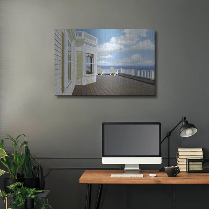 Luxe Metal Art 'Porch View 2' by Zhen-Huan Lu, Metal Wall Art,36x24