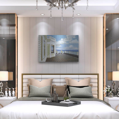 Luxe Metal Art 'Porch View 2' by Zhen-Huan Lu, Metal Wall Art,36x24