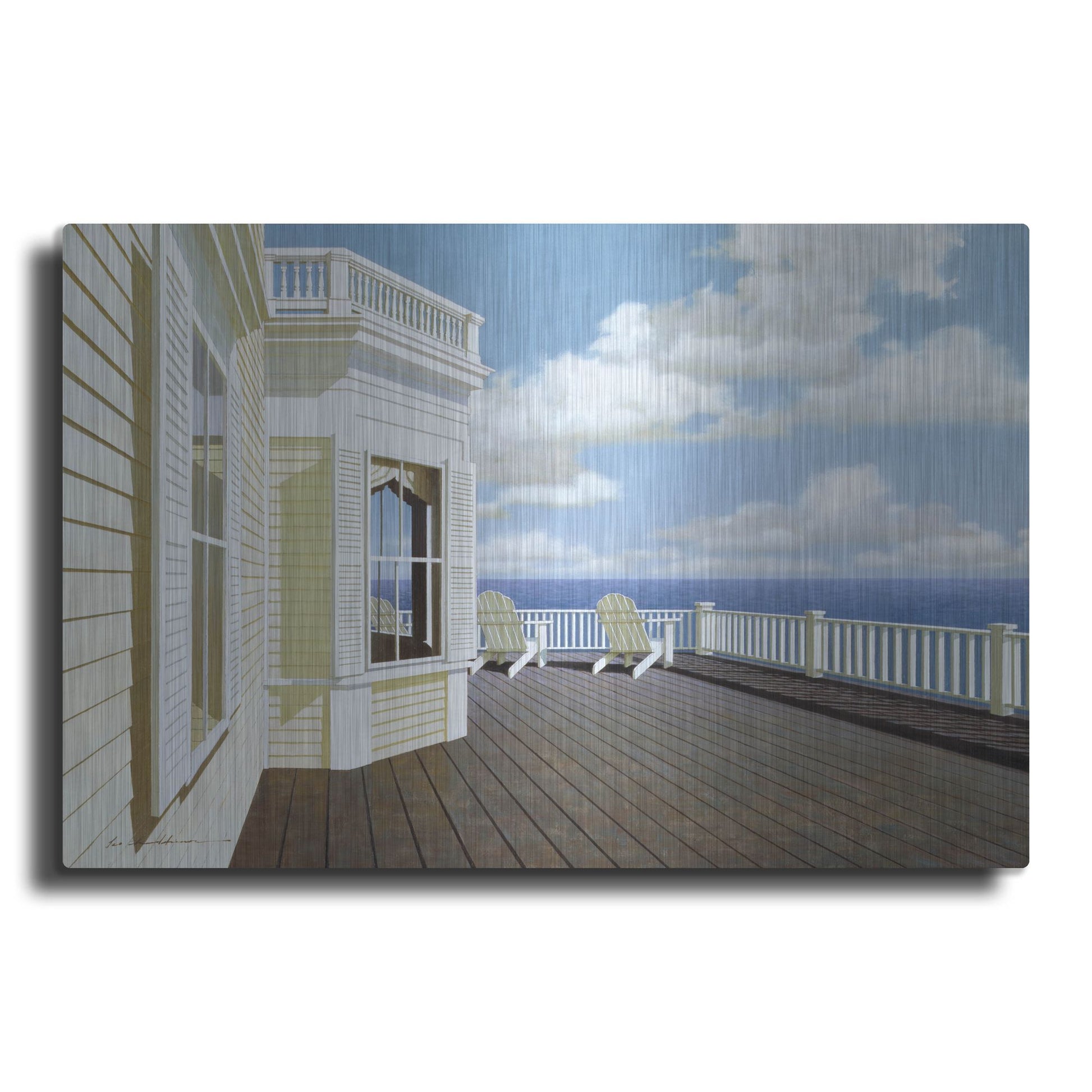 Luxe Metal Art 'Porch View 2' by Zhen-Huan Lu, Metal Wall Art