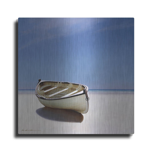 Luxe Metal Art 'Beached Boat' by Zhen-Huan Lu, Metal Wall Art