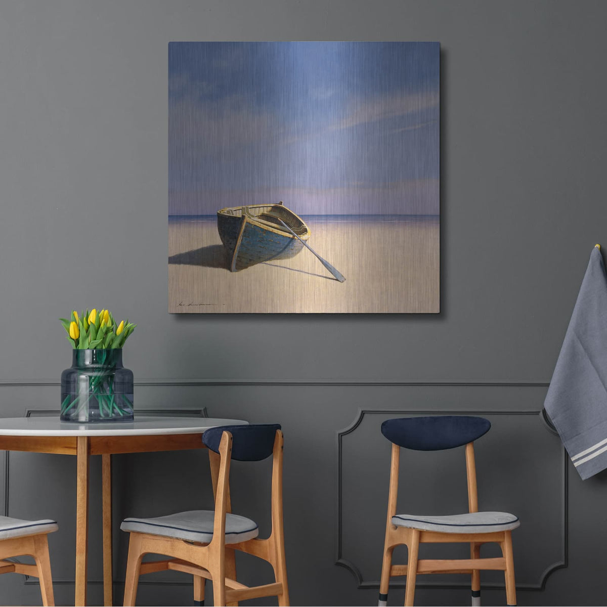 'Beached Boat 2' by Zhen-Huan Lu – Metal Wall Art, 36x36 room view