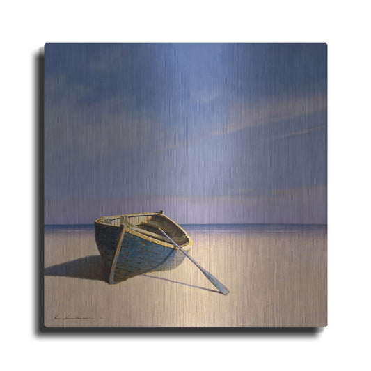 Luxe Metal Art 'Beached Boat 2' by Zhen-Huan Lu, Metal Wall Art