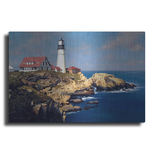 Luxe Metal Art 'Coastal Lighthouse' by Zhen-Huan Lu, Metal Wall Art