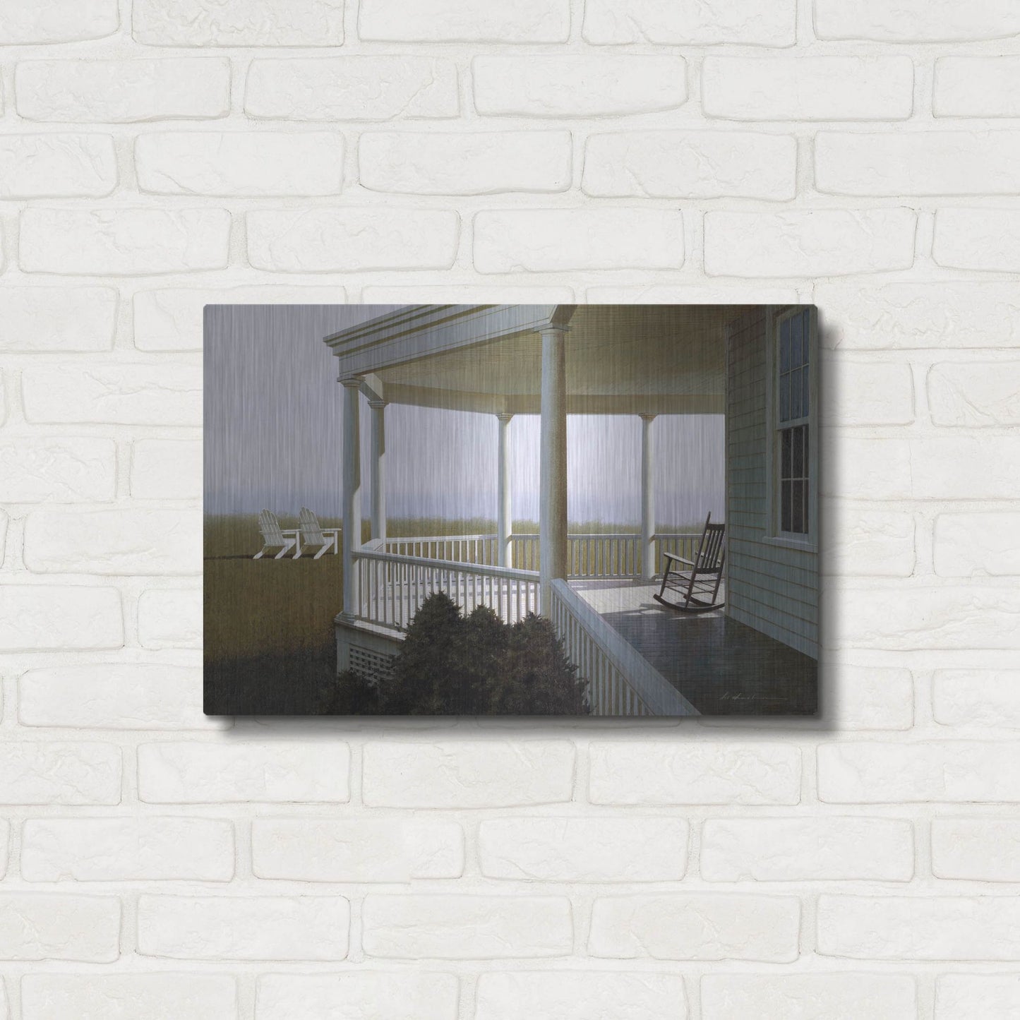 Luxe Metal Art 'New Porch' by Zhen-Huan Lu, Metal Wall Art,24x16