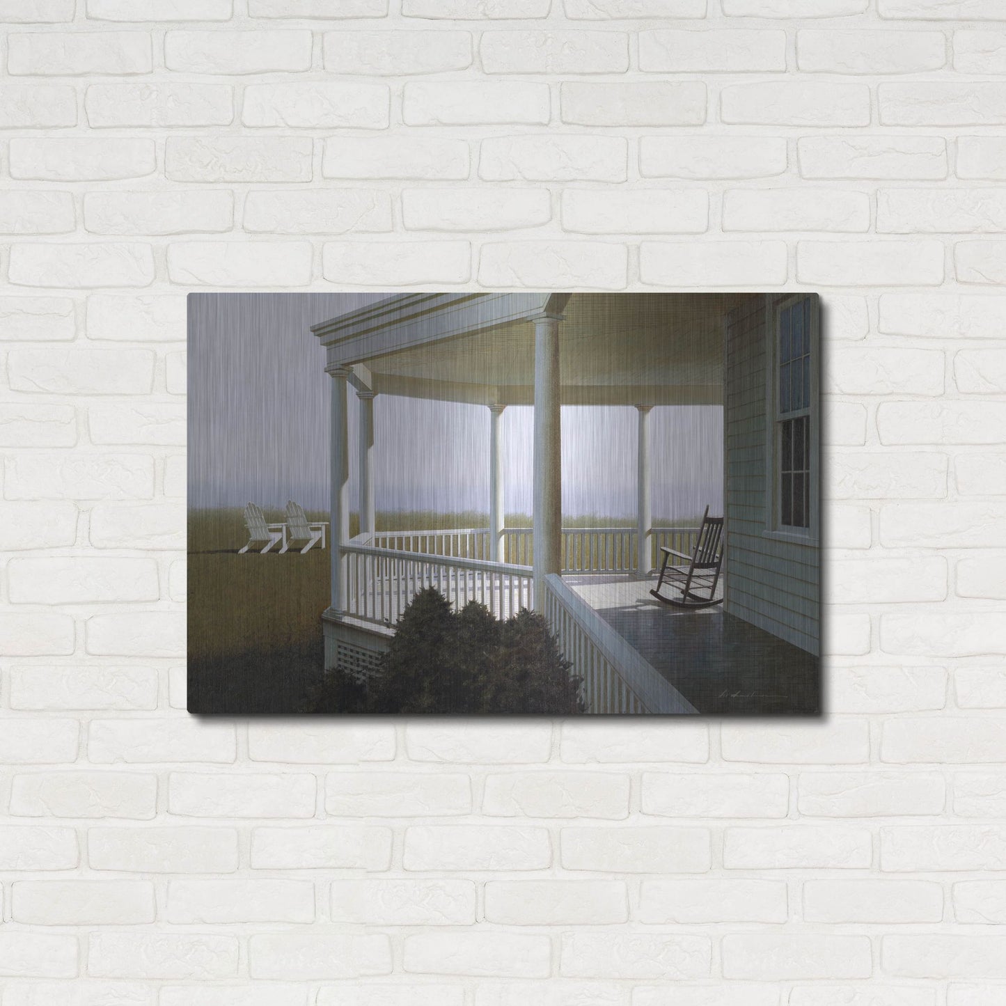 Luxe Metal Art 'New Porch' by Zhen-Huan Lu, Metal Wall Art,36x24