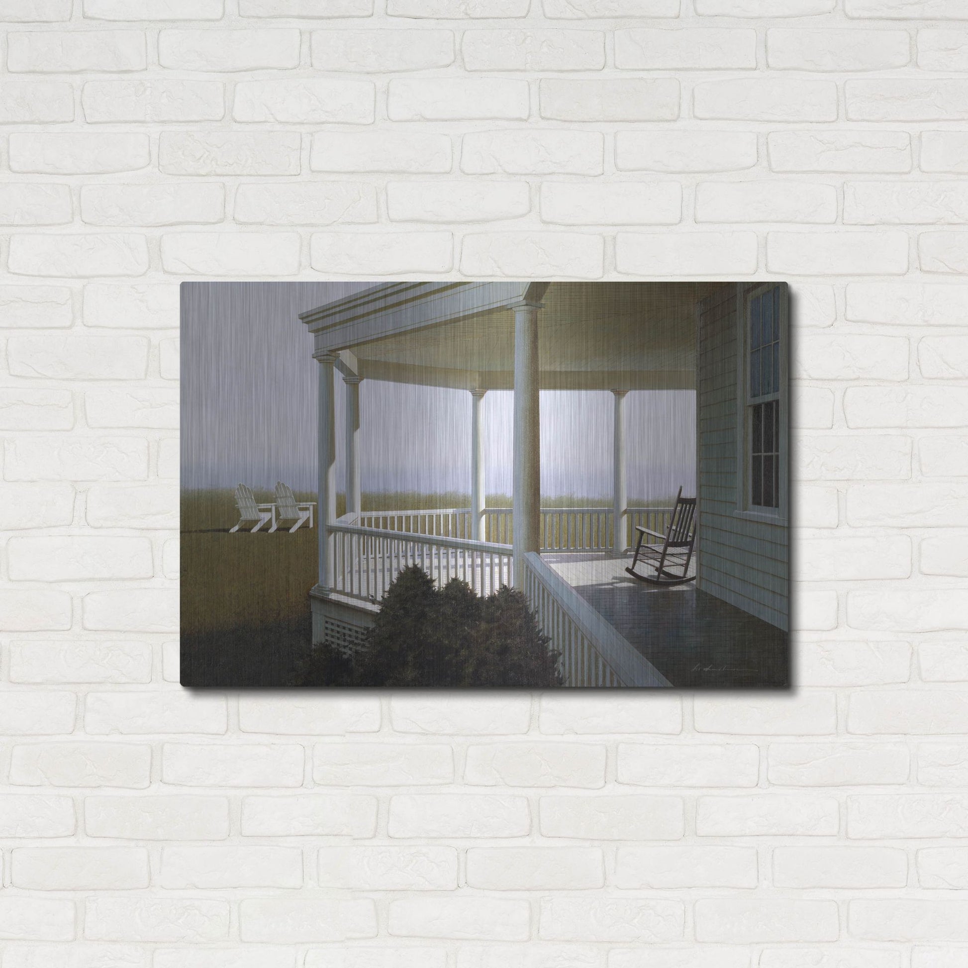 Luxe Metal Art 'New Porch' by Zhen-Huan Lu, Metal Wall Art,36x24