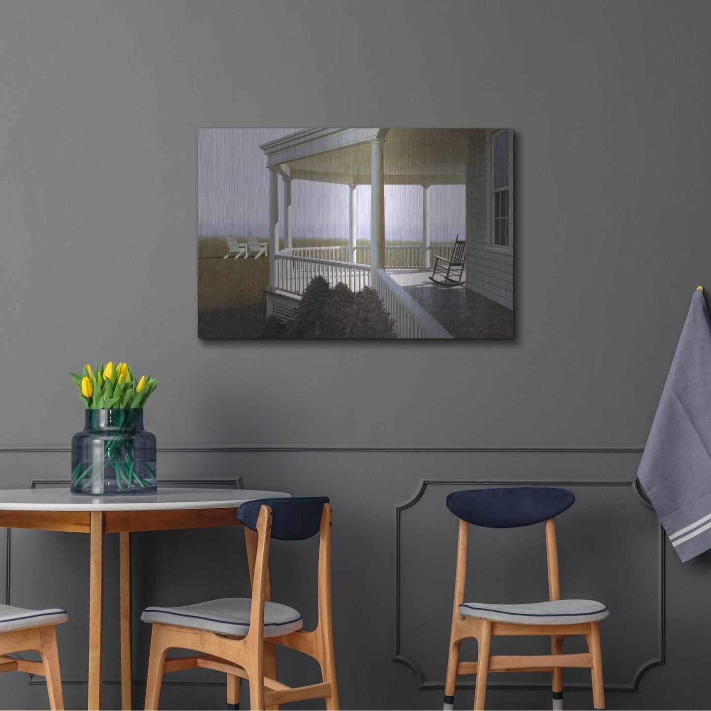 Luxe Metal Art 'New Porch' by Zhen-Huan Lu, Metal Wall Art,36x24