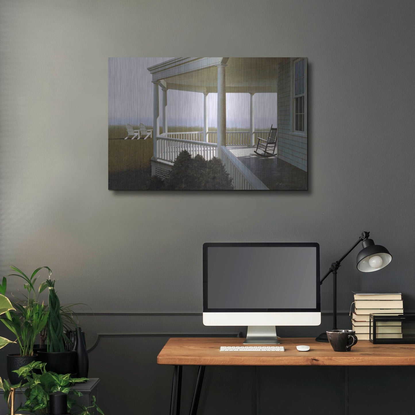 Luxe Metal Art 'New Porch' by Zhen-Huan Lu, Metal Wall Art,36x24