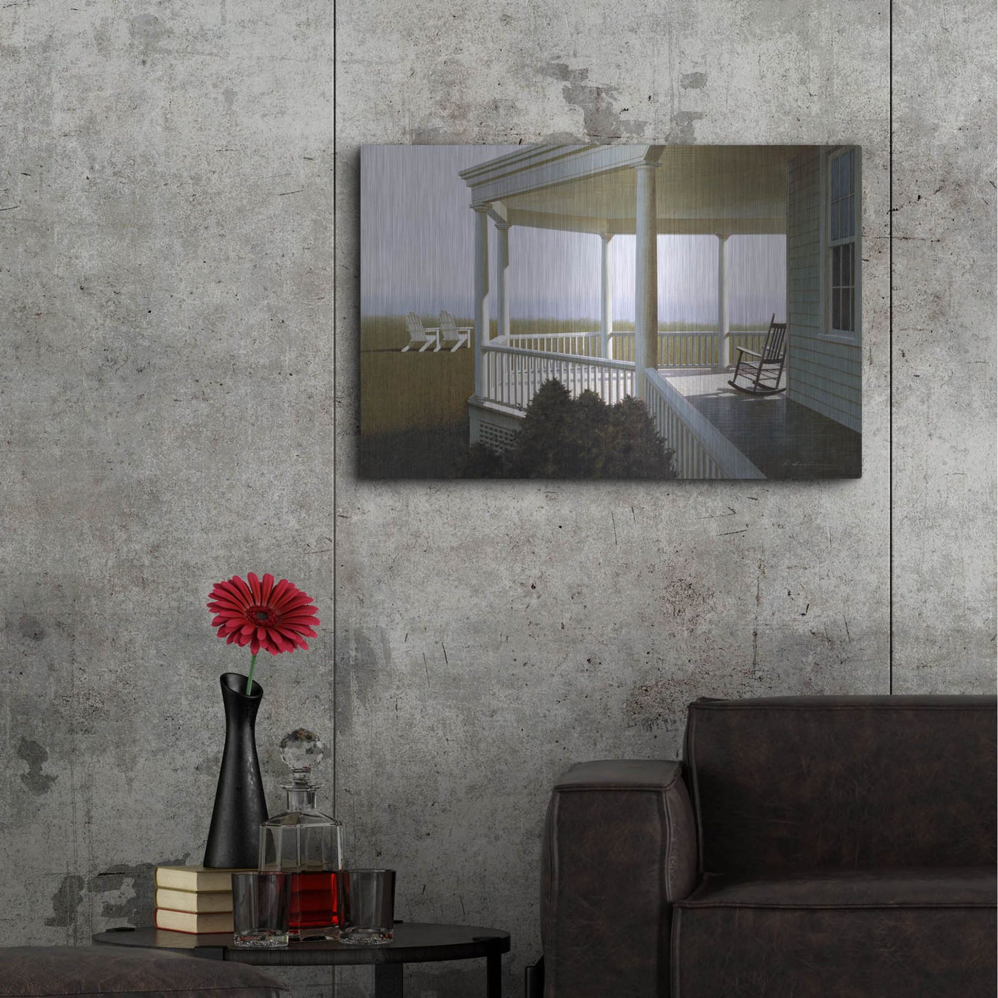 Luxe Metal Art 'New Porch' by Zhen-Huan Lu, Metal Wall Art,36x24