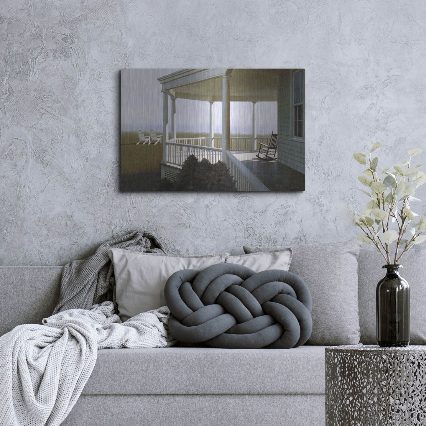 Luxe Metal Art 'New Porch' by Zhen-Huan Lu, Metal Wall Art,36x24