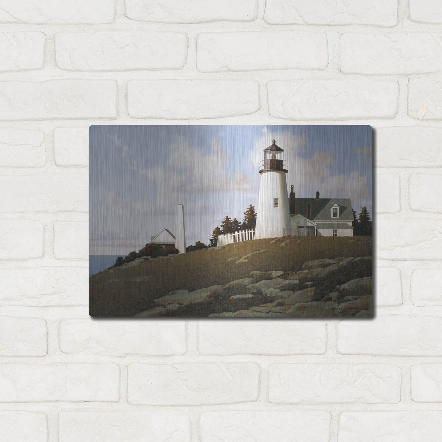 Luxe Metal Art 'Lighthouse 2' by Zhen-Huan Lu, Metal Wall Art,16x12