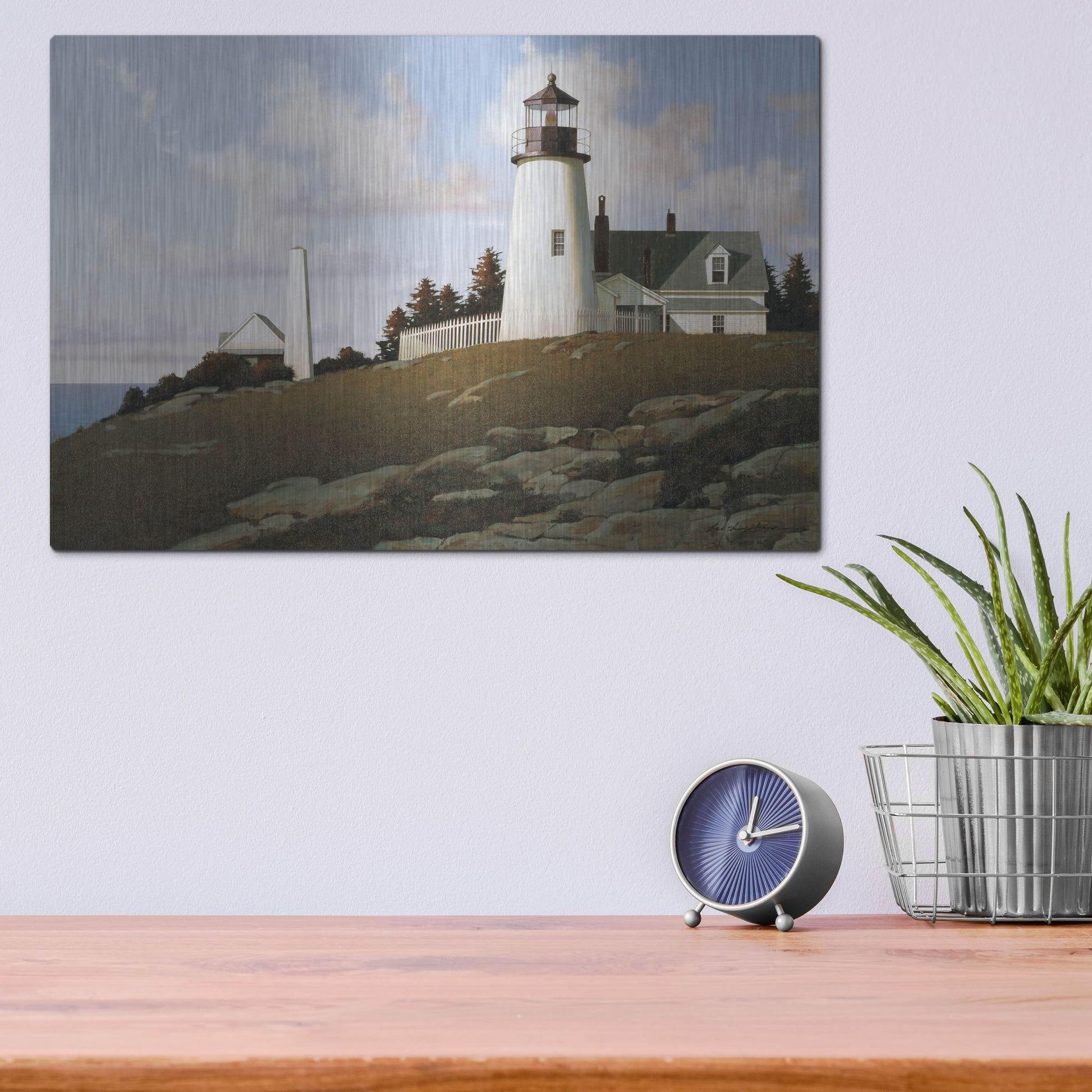 Luxe Metal Art 'Lighthouse 2' by Zhen-Huan Lu, Metal Wall Art,16x12