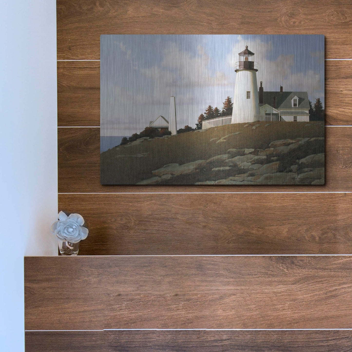 Luxe Metal Art 'Lighthouse 2' by Zhen-Huan Lu, Metal Wall Art,16x12