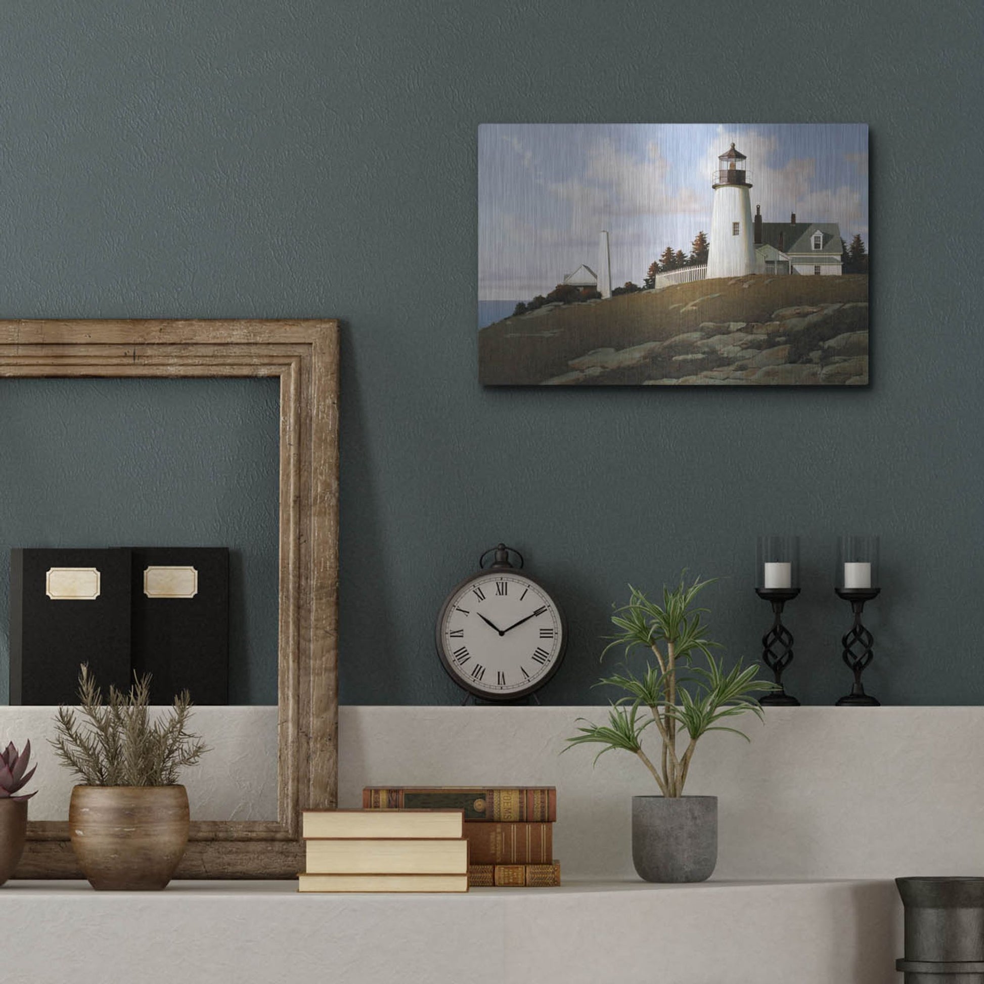 Luxe Metal Art 'Lighthouse 2' by Zhen-Huan Lu, Metal Wall Art,16x12