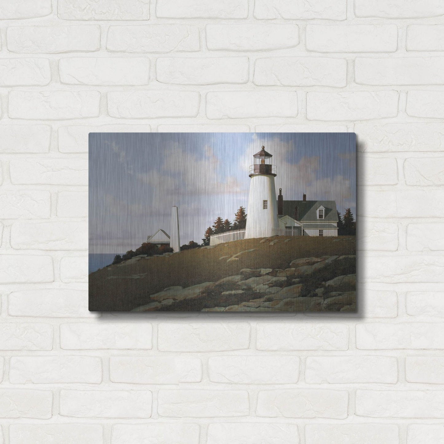 Luxe Metal Art 'Lighthouse 2' by Zhen-Huan Lu, Metal Wall Art,24x16