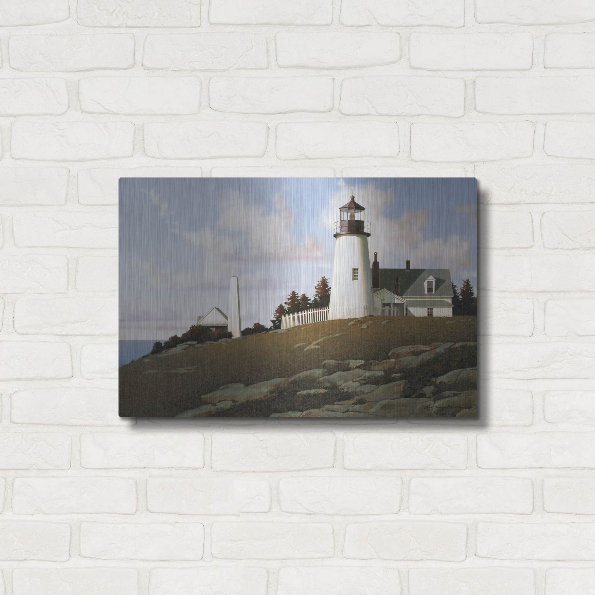 Luxe Metal Art 'Lighthouse 2' by Zhen-Huan Lu, Metal Wall Art,24x16