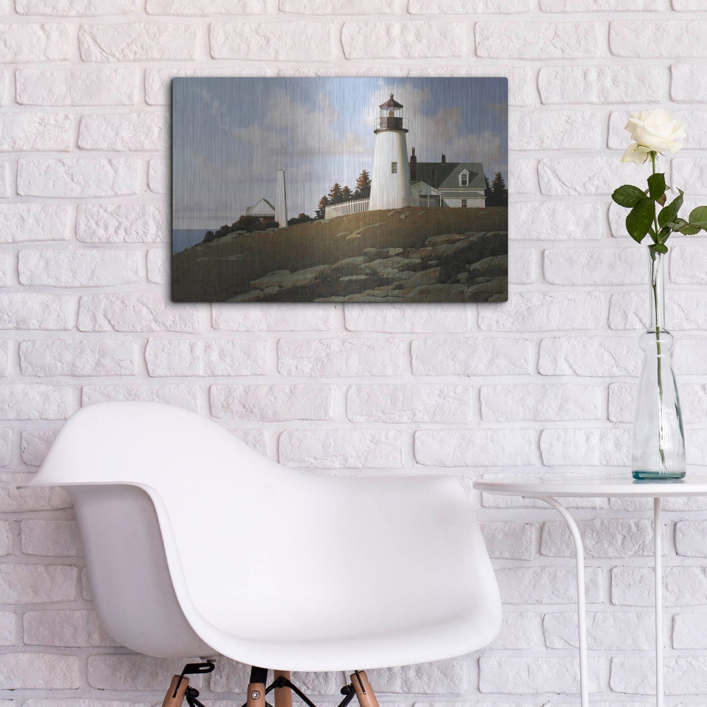 Luxe Metal Art 'Lighthouse 2' by Zhen-Huan Lu, Metal Wall Art,24x16