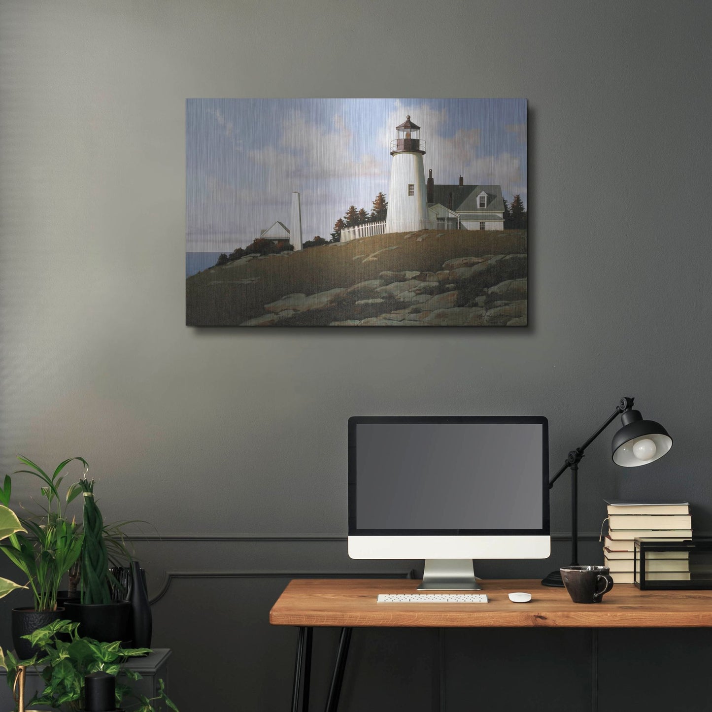 Luxe Metal Art 'Lighthouse 2' by Zhen-Huan Lu, Metal Wall Art,36x24