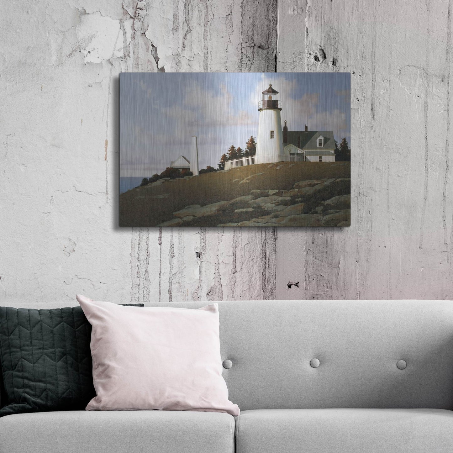 Luxe Metal Art 'Lighthouse 2' by Zhen-Huan Lu, Metal Wall Art,36x24