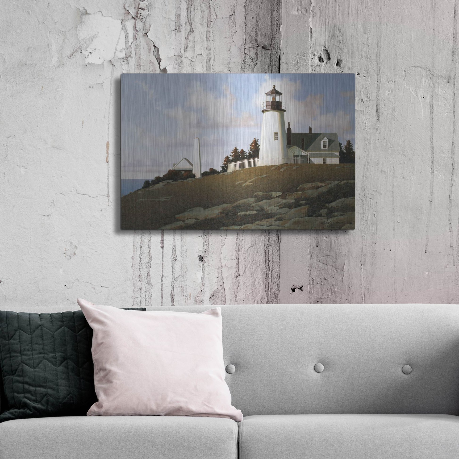 Luxe Metal Art 'Lighthouse 2' by Zhen-Huan Lu, Metal Wall Art,36x24