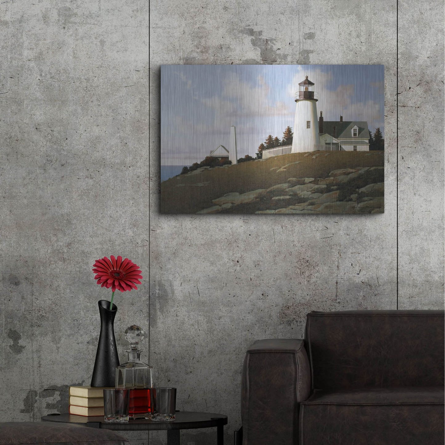 Luxe Metal Art 'Lighthouse 2' by Zhen-Huan Lu, Metal Wall Art,36x24