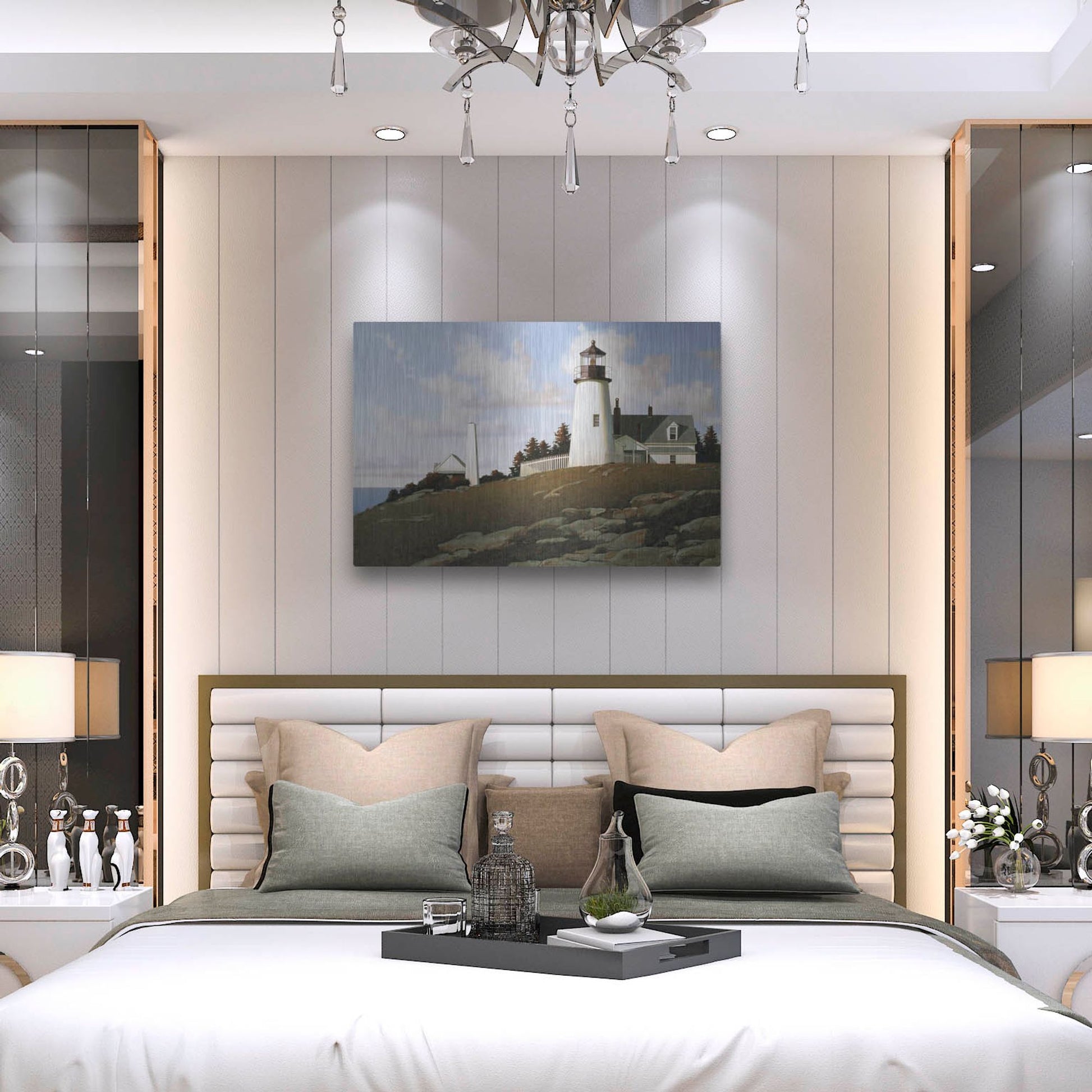 Luxe Metal Art 'Lighthouse 2' by Zhen-Huan Lu, Metal Wall Art,36x24