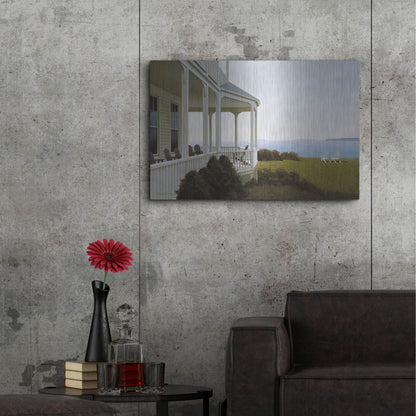 Luxe Metal Art 'Porch Chairs' by Zhen-Huan Lu, Metal Wall Art,36x24
