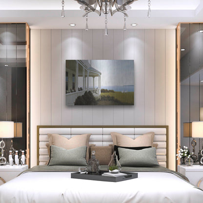 Luxe Metal Art 'Porch Chairs' by Zhen-Huan Lu, Metal Wall Art,36x24