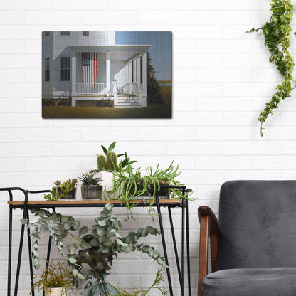 Luxe Metal Art 'Porch 4' by Zhen-Huan Lu, Metal Wall Art,16x12