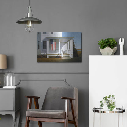 Luxe Metal Art 'Porch 4' by Zhen-Huan Lu, Metal Wall Art,24x16