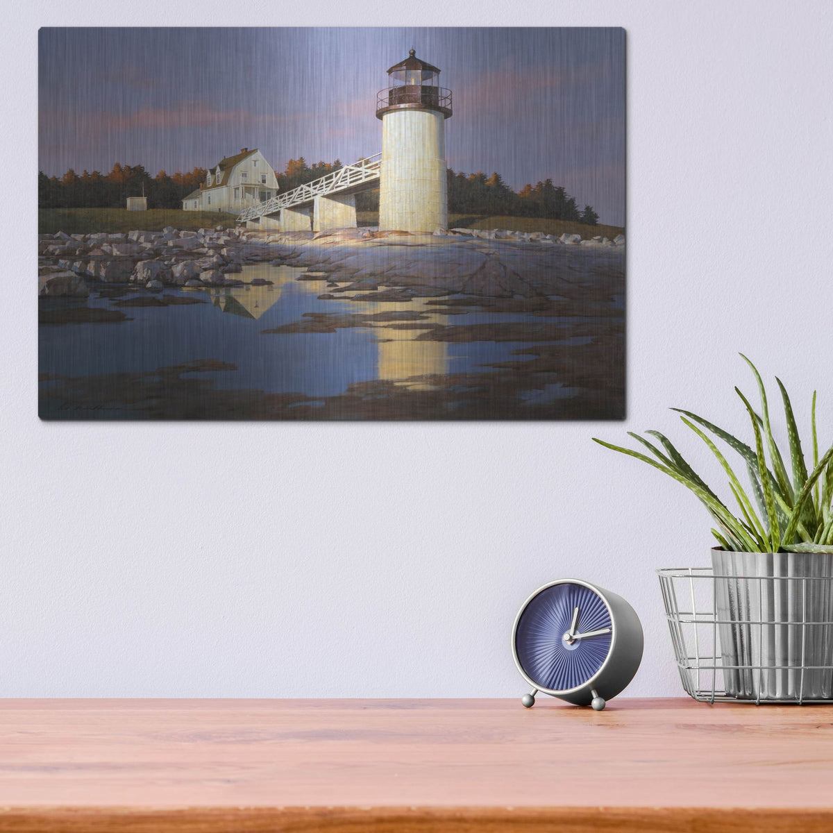 Luxe Metal Art 'Lighthouse 3' by Zhen-Huan Lu, Metal Wall Art,16x12