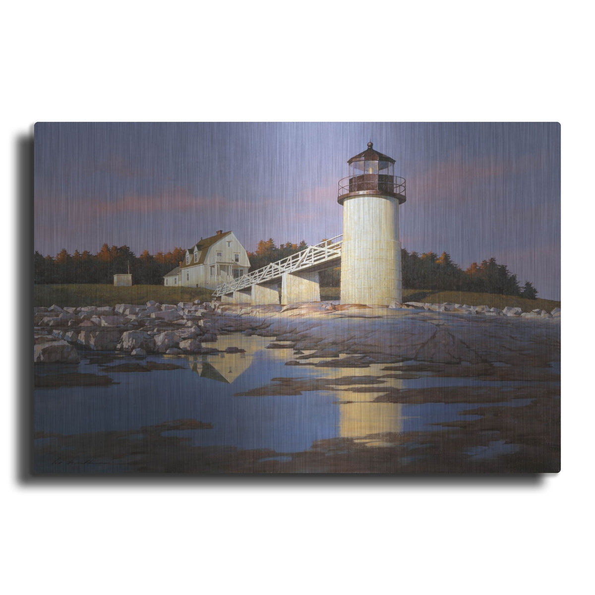 Luxe Metal Art 'Lighthouse 3' by Zhen-Huan Lu, Metal Wall Art