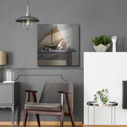Luxe Metal Art 'Shell & Sail' by Zhen-Huan Lu, Metal Wall Art,24x24