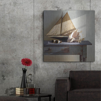 Luxe Metal Art 'Shell & Sail' by Zhen-Huan Lu, Metal Wall Art,36x36