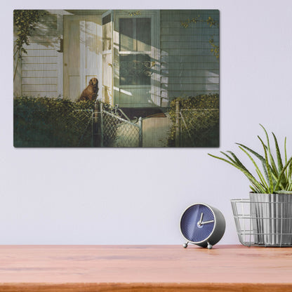 Luxe Metal Art 'Patiently Waiting' by Zhen-Huan Lu, Metal Wall Art,16x12