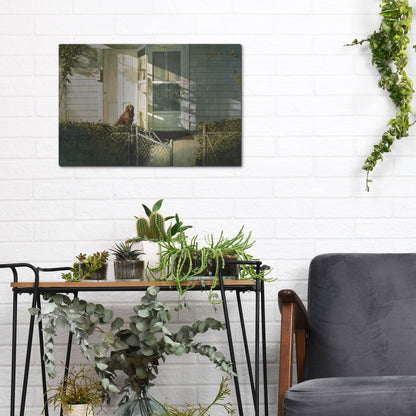 Luxe Metal Art 'Patiently Waiting' by Zhen-Huan Lu, Metal Wall Art,16x12